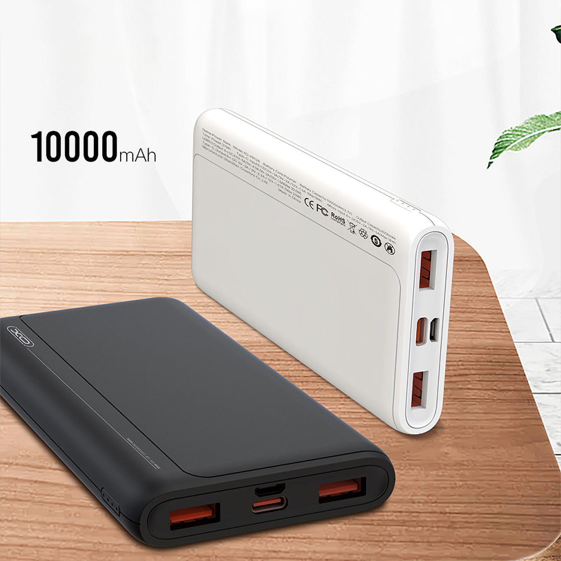 Batteria Esterna XO Design PR127, 20000mAh, 22.5W, QC + PD, 1 x USB-C - 2 x USB-A, Nera