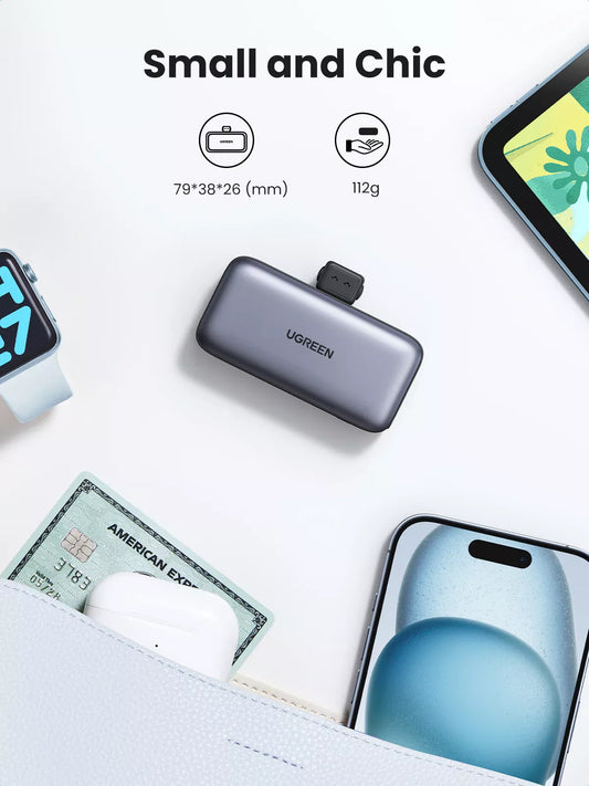 UGREEN PB503 Batterie externe, 5000mAh, 22.5W, PD, 1 x USB-C, Gris