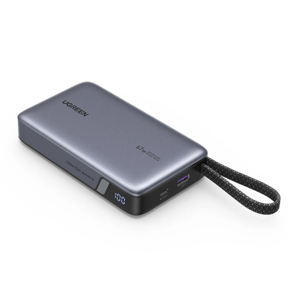Batteria Esterna UGREEN PB550, 20000mAh, 67W, QC + PD, 1 x USB-A - 2 x USB-C, Grigio