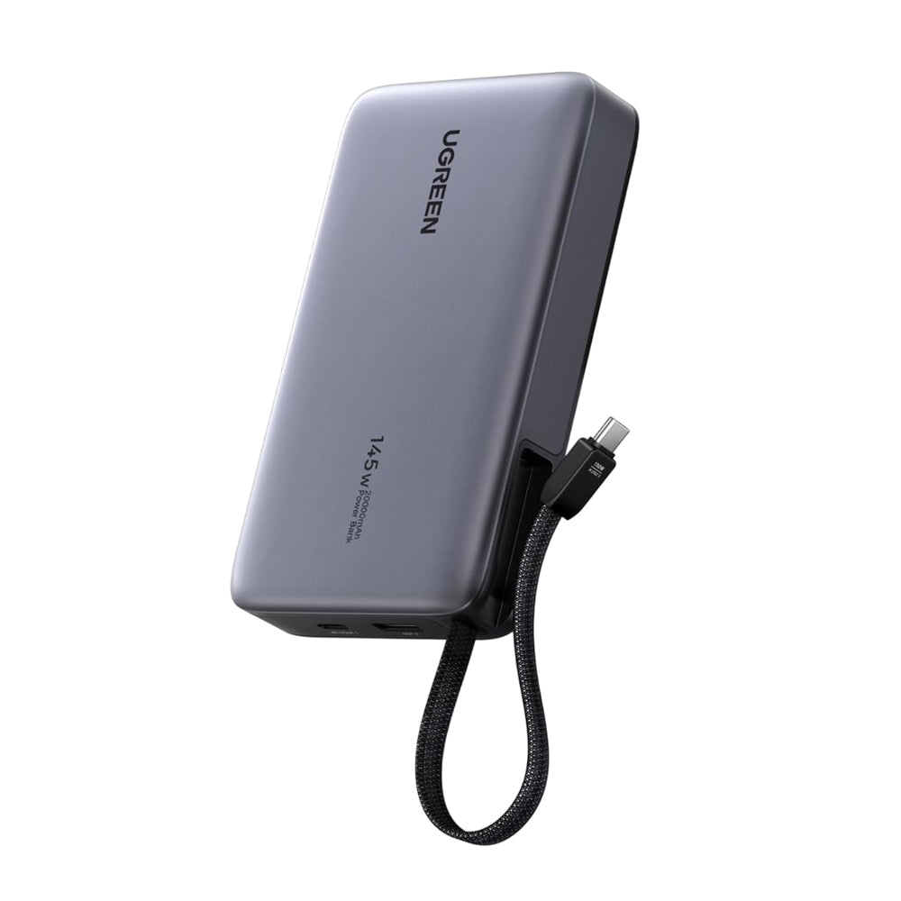 Batterie Externe UGREEN PB551 (55992), 20000mAh, 145W, QC + PD, 1 x USB-A - 2 x USB-C, Gris