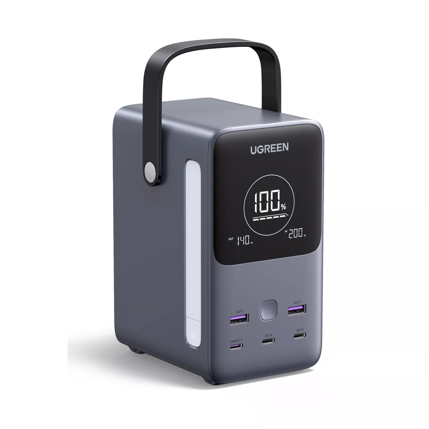 Externer Akku UGREEN PB770, 48000mAh, 300W, QC + PD, 2 x USB-A - 3 x USB-C, Grau