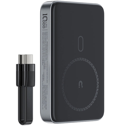 Externer Wireless Akku Acefast M10, 10000mAh, 30W, PD + FQI, 1 x QI - 2 x USB-C, Schwarz