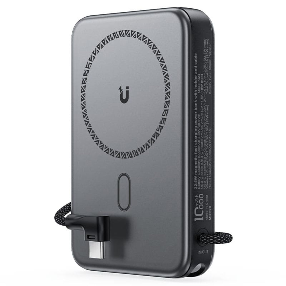 Batterie Externe Sans Fil Acefast M24, 10000mAh, 22.5W, PD + FQI, 1 x QI - 2 x USB-C, Gris