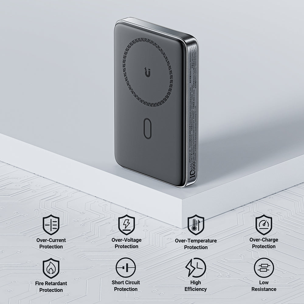 Batteria Esterna Wireless Acefast M6, 10000mAh, 20W, PD + FQI, 1 x QI - 1 x USB-C, Nera