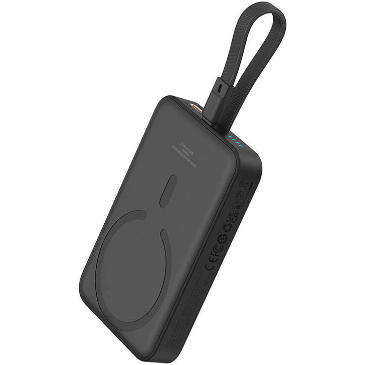 Externer Wireless-Akku Baseus Magnetic Mini, 10000mAh, 20W, PD + FQI, 1 x Lightning - 1 x QI - 1 x USB-C, Schwarz P10022109113-00