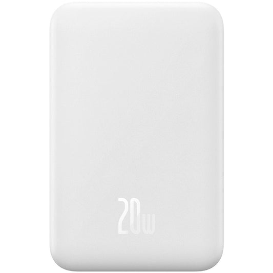 Baseus Magnetic Mini Wireless External Battery, 20000mAh, 20W, PD + FQI, 1 x QI - 1 x USB-C, Weiß PPCX150002