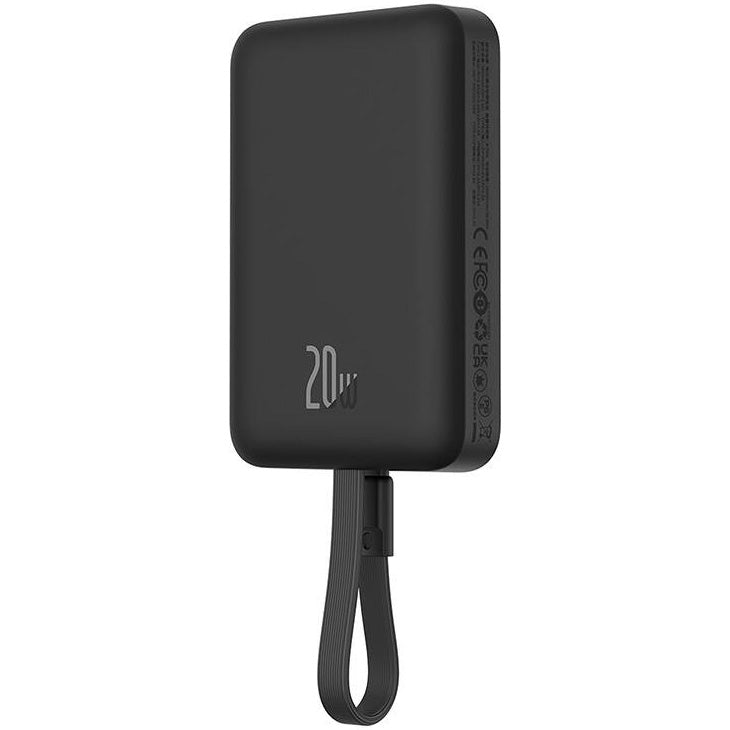 Externer Wireless-Akku Baseus Magnetic Mini, 10000mAh, 20W, PD + FQI, 1 x Lightning - 1 x QI - 1 x USB-C, Schwarz P10022109113-00