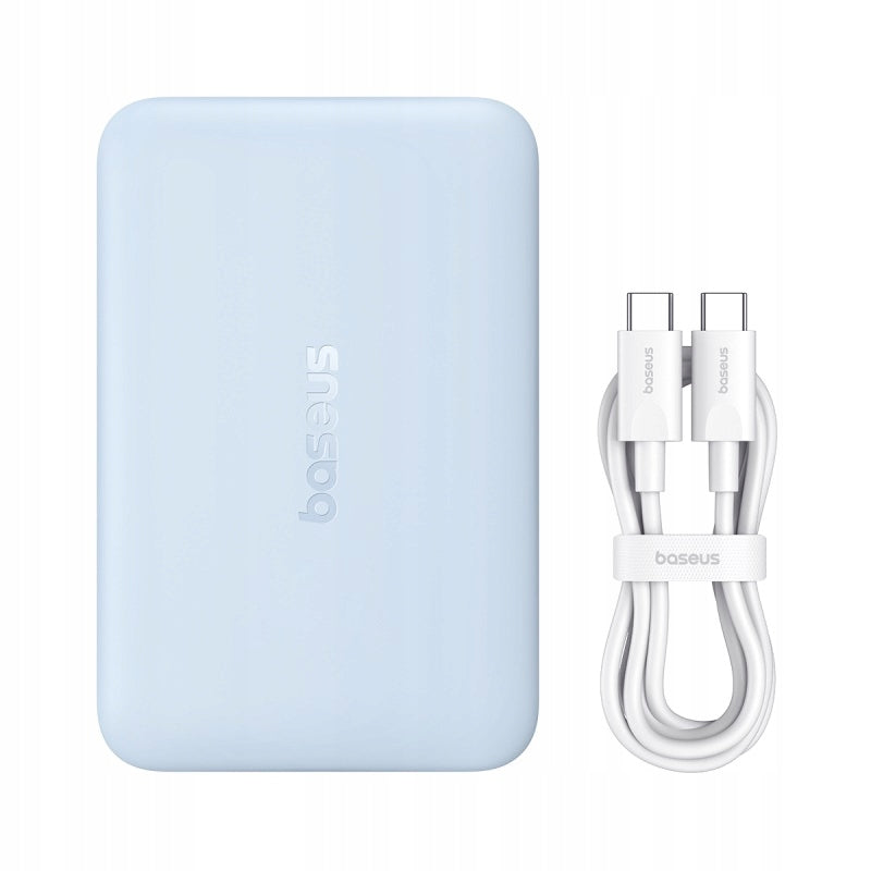 Kabellose Externe Batterie Baseus EnerFill FM11 Ultra-Mini, 10000mAh, 22,5W, PD + FQI, 1 x QI - 1 x USB-C, Blau P1008210E313-00