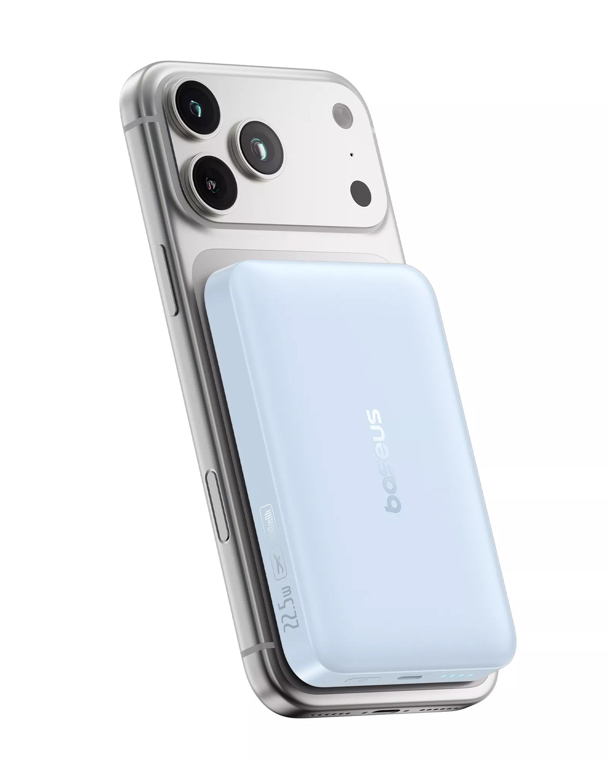 Kabellose Externe Batterie Baseus EnerFill FM11 Ultra-Mini, 10000mAh, 22,5W, PD + FQI, 1 x QI - 1 x USB-C, Blau P1008210E313-00