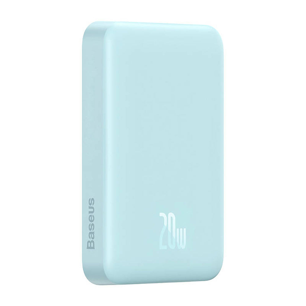 Batterie Externe Sans Fil Baseus Magnetic Mini, 10000mAh, 20W, PD + FQI, 1 x QI - 1 x USB-C, Bleue PPCX110103