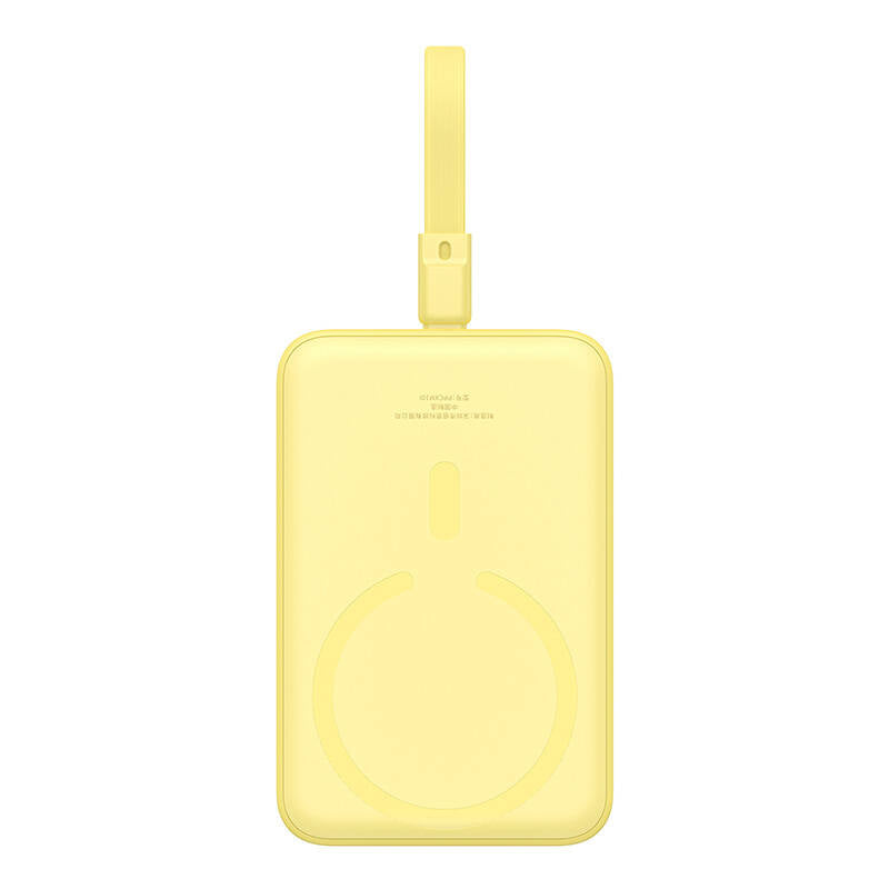 Externer Wireless-Akku Baseus Magnetic Mini, 10000mAh, 20W, PD + FQI, 1 x Lightning - 1 x QI - 1 x USB-C, Gelb P10022109Y23-00
