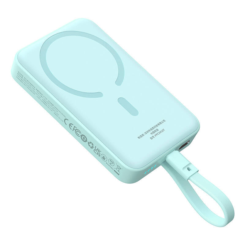 Batterie Externe Sans Fil Baseus Magnetic Mini, 10000mAh, 30W, PD + FQI, 1 x Lightning - 1 x QI - 1 x USB-C, Bleue P1002210B333-00