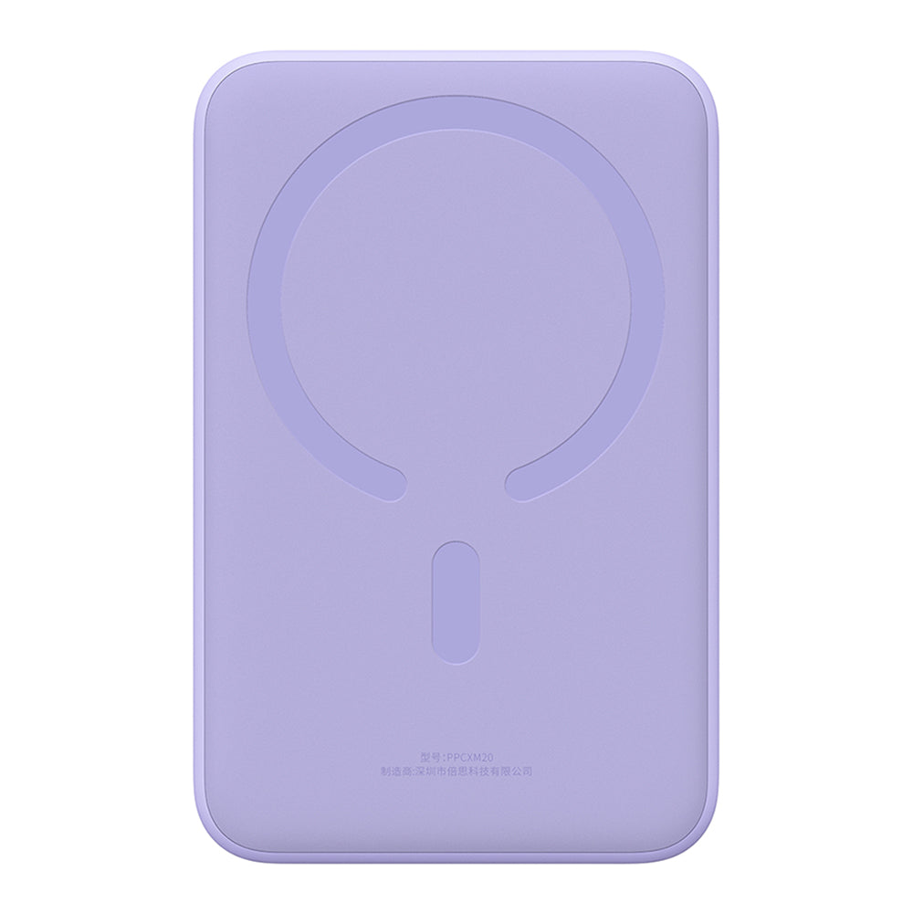 Batterie Externe Sans Fil Baseus Magnetic Mini, 20000mAh, 20W, PD + FQI, 1 x QI - 1 x USB-C, Mauve PPCX150005