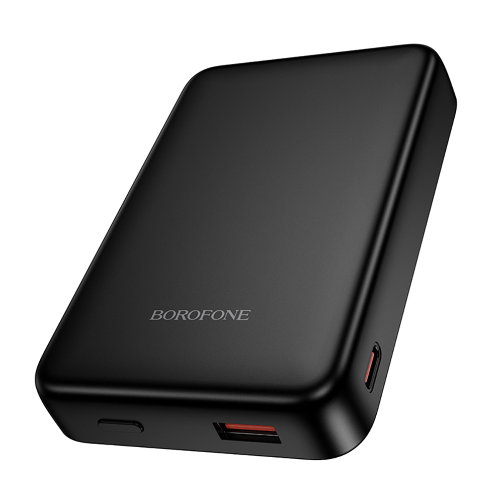 Batteria Esterna Wireless Borofone BJ82A Dawn, 10000mAh, 22.5W, QC + PD + FQI, 1 x QI - 1 x USB-A - 1 x USB-C, Nera