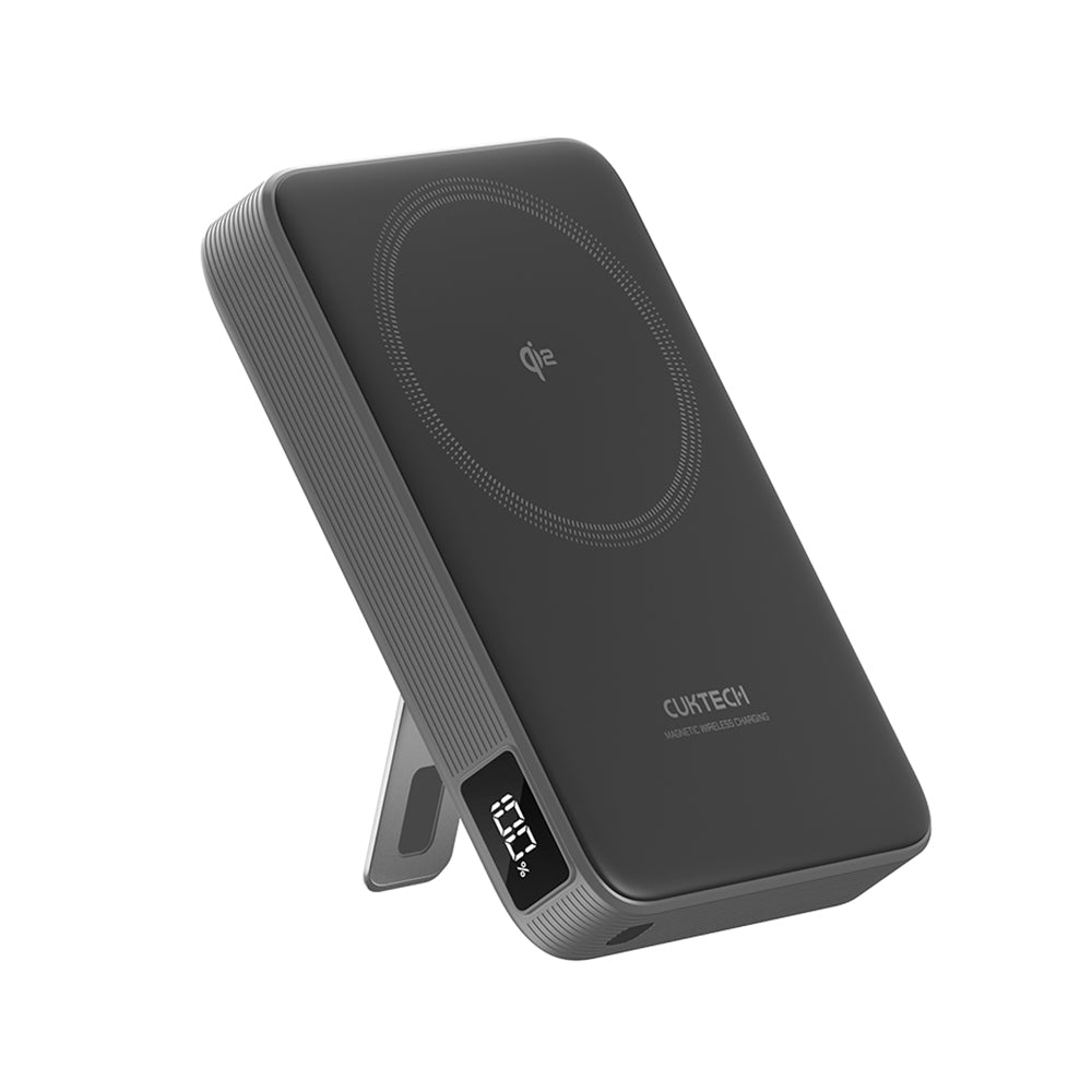 Batteria Esterna Wireless Cuktech WPB100, 10000mAh, 30W, PD + FQI, 1 x QI - 1 x USB-C, Grigio CUWPB100GLBK