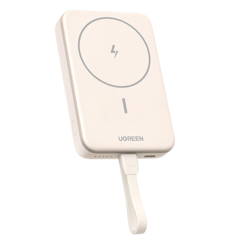 Batterie Externe Sans Fil UGREEN PB760, 10000mAh, 20W, PD + FQI, 1 x QI - 1 x USB-C, Beige