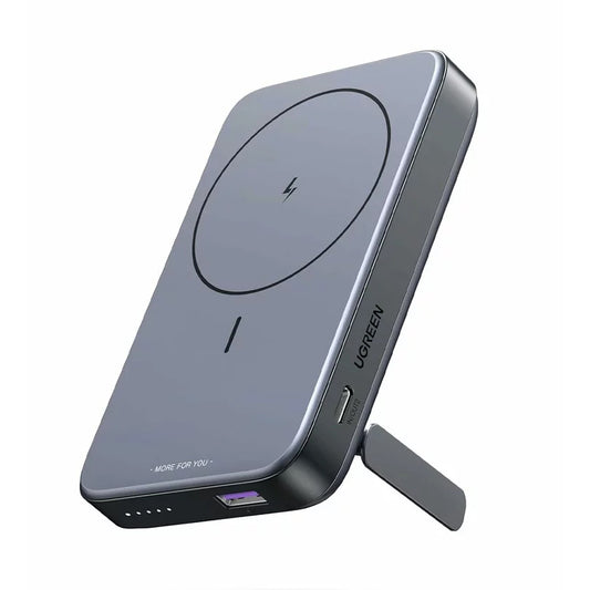 UGREEN PB206 Batterie externe sans fil, 10000mAh, 20W, QC + PD + FQI, 1 x QI - 1 x USB-A - 1 x USB-C, Gris