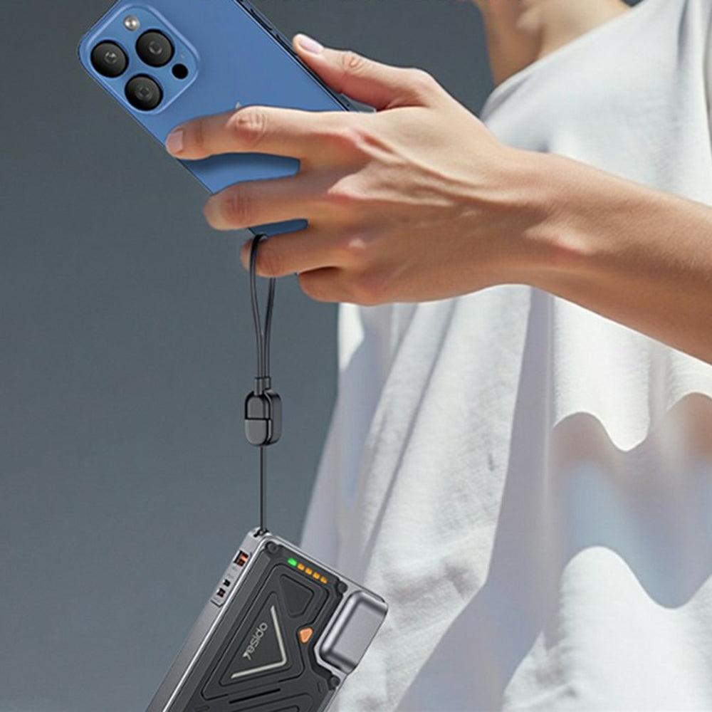 Batteria Esterna Yesido YP89, 10000mAh, 22.5W, QC + PD + FQI, 1 x Lightning - 1 x QI - 1 x USB-A - 1 x USB-C, Grigio