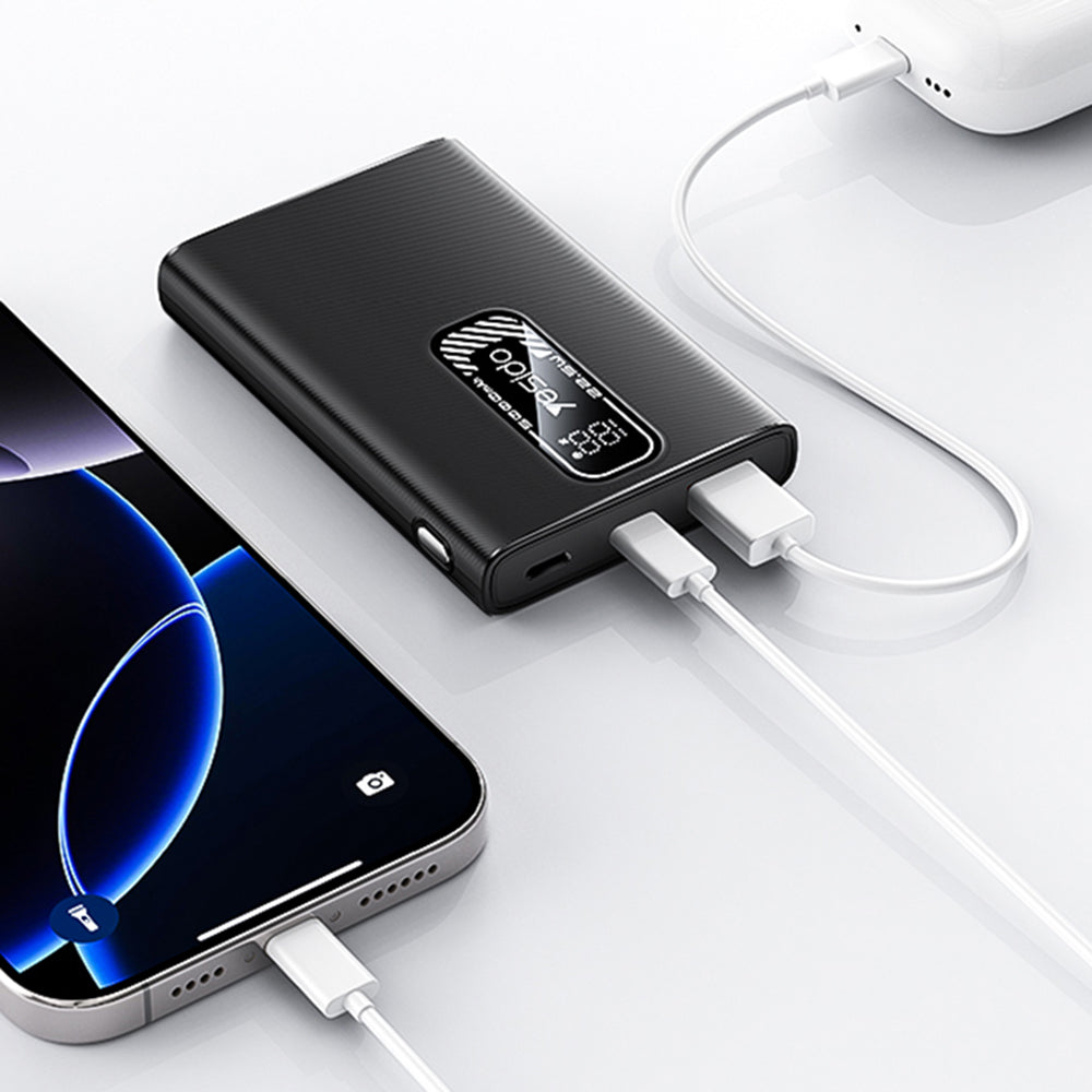 Batteria Esterna Yesido YP92, 5000mAh, 22.5W, QC + PD, 1 x USB-A - 1 x USB-C, Nera
