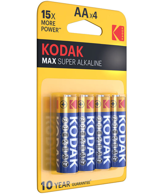 Batteria Kodak Max Super, AA / LR6, Set da 4 pezzi