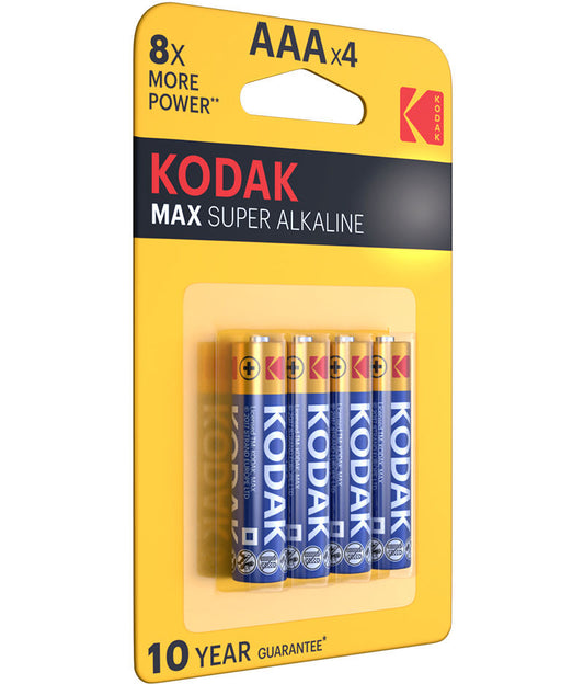 Batteria Kodak Max Super, AAA / LR3, Set da 4 pezzi