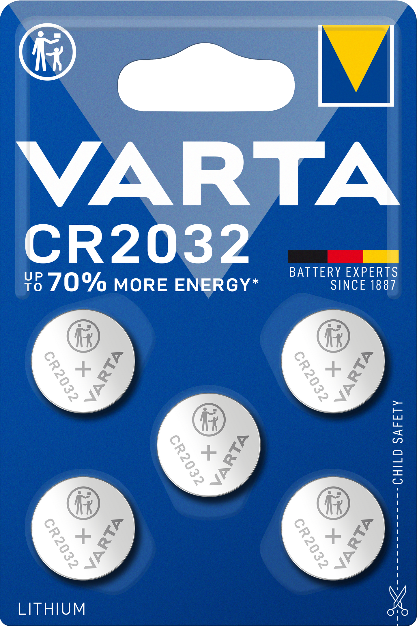 Batteria Varta, CR2032, Set 5 pezzi