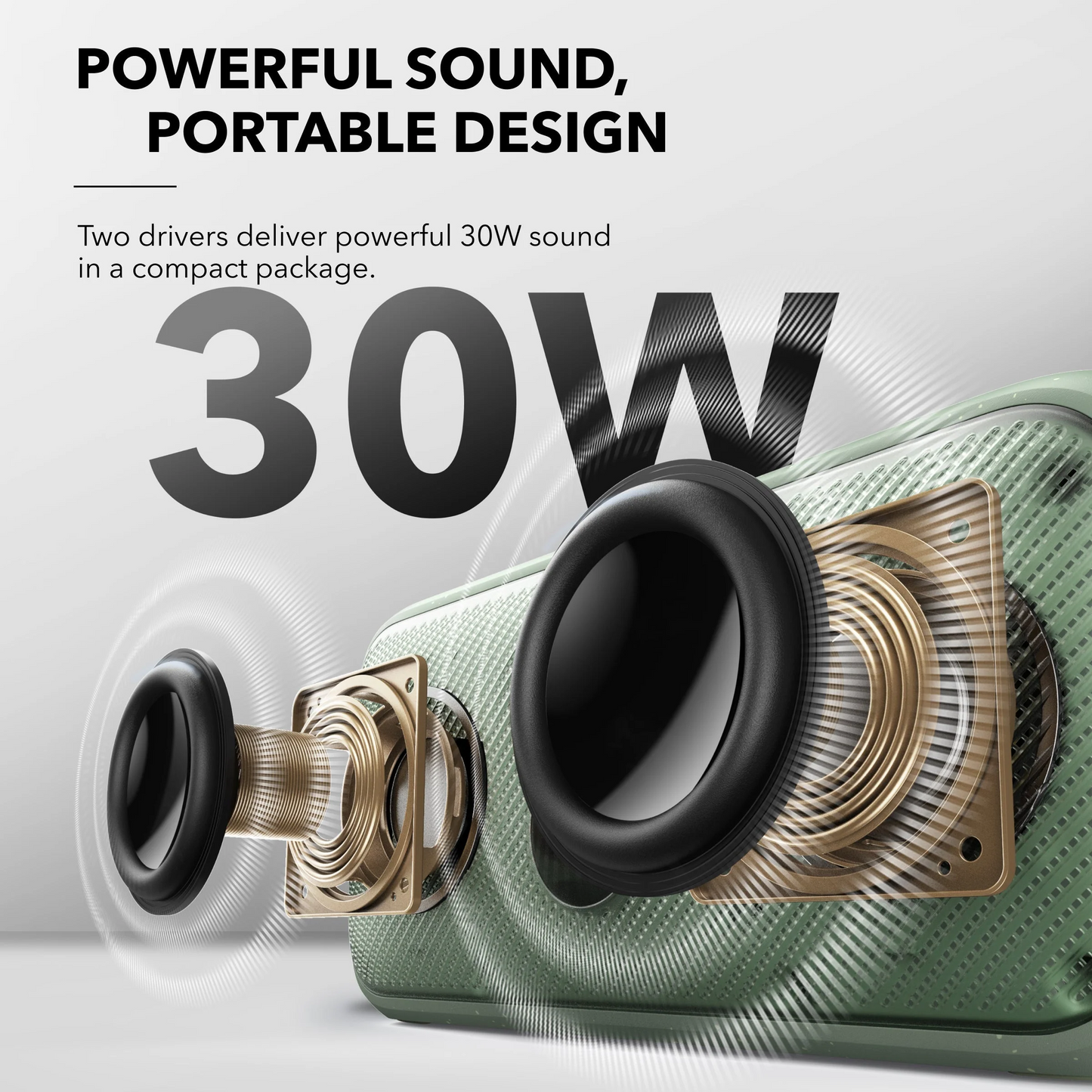 Tragbarer Bluetooth-Lautsprecher Anker SoundCore Motion 300, 30W, TWS, wasserdicht, Grün A3135061