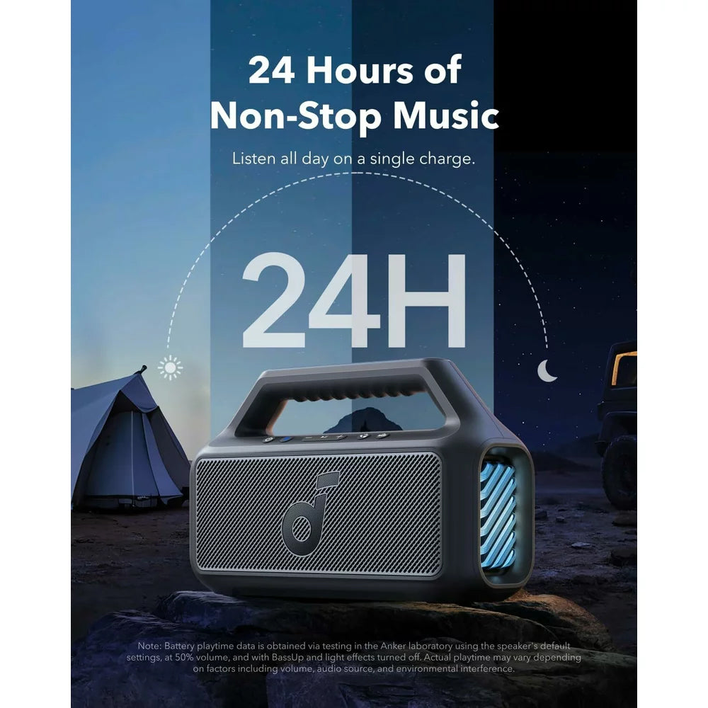 Cassa Portatile Bluetooth Anker SoundCore Boom 2, 80W, TWS, RGB, Impermeabile, Nera A3138011