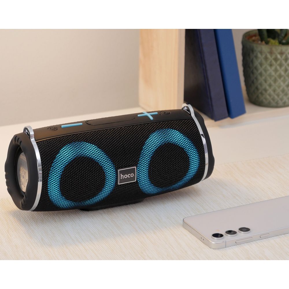 Tragbarer Bluetooth-Lautsprecher HOCO HC12, 10W, RGB, wasserdicht, Schwarz
