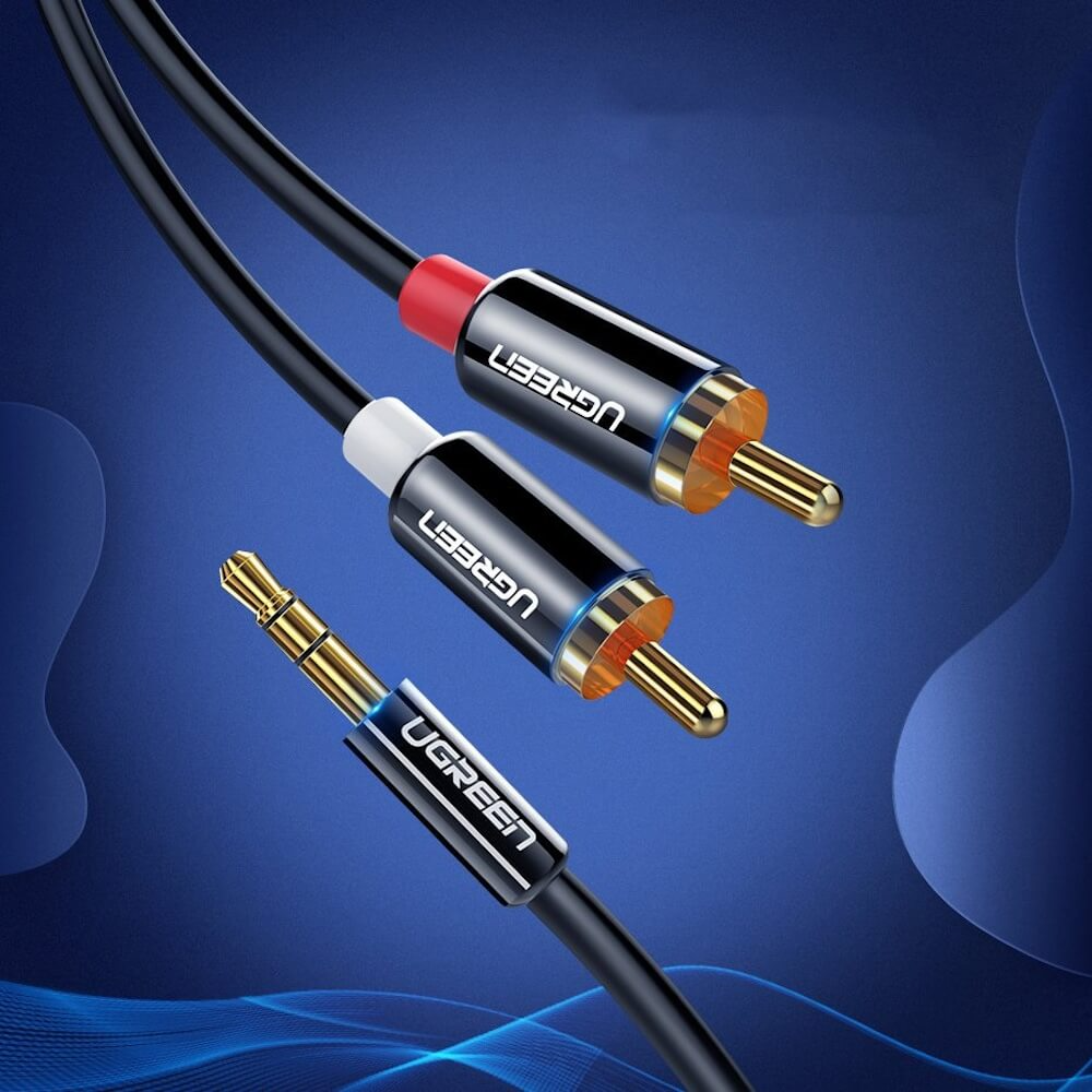Cavo Audio 3.5mm - 2 x RCA UGREEN AV116, 5m, Nero