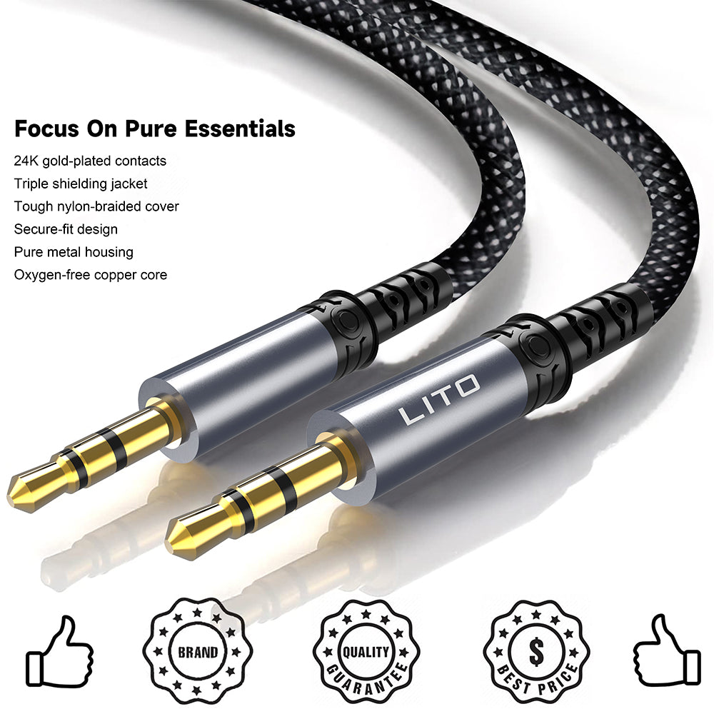 Cavo Audio 3.5mm - 3.5mm Lito LA01D, 1m, Nero