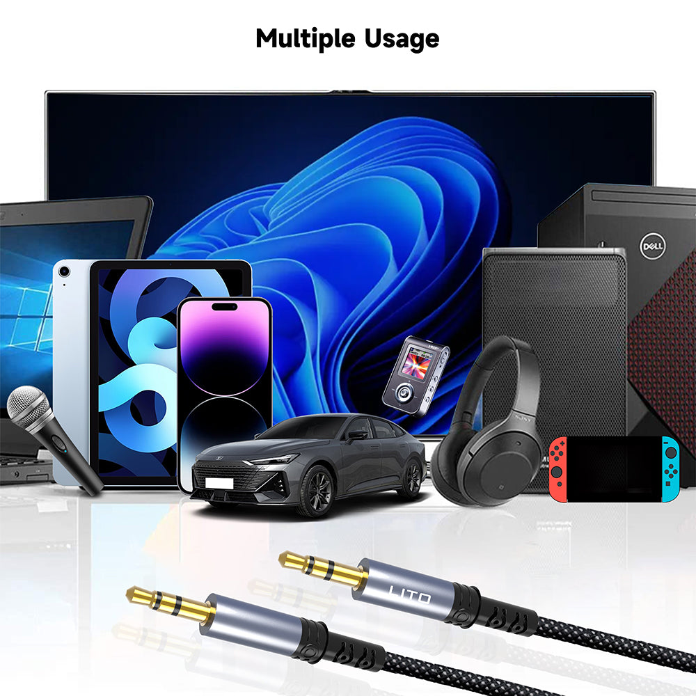 Cavo Audio 3.5mm - 3.5mm Lito LA01D, 1m, Nero