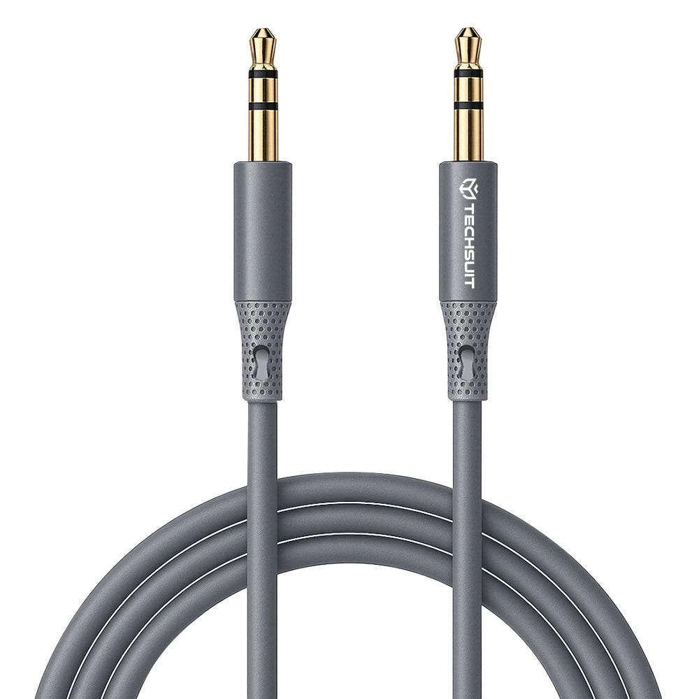 Cavo Audio 3.5mm - 3.5mm Techsuit AC3 SoundFlex, 1m, Grigio