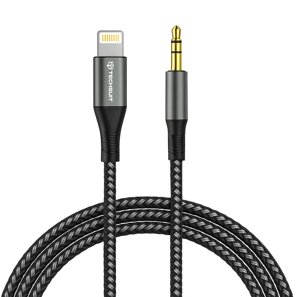Cavo Audio Lightning - 3.5mm Techsuit AC17 NexaSound, 1m, Grigio