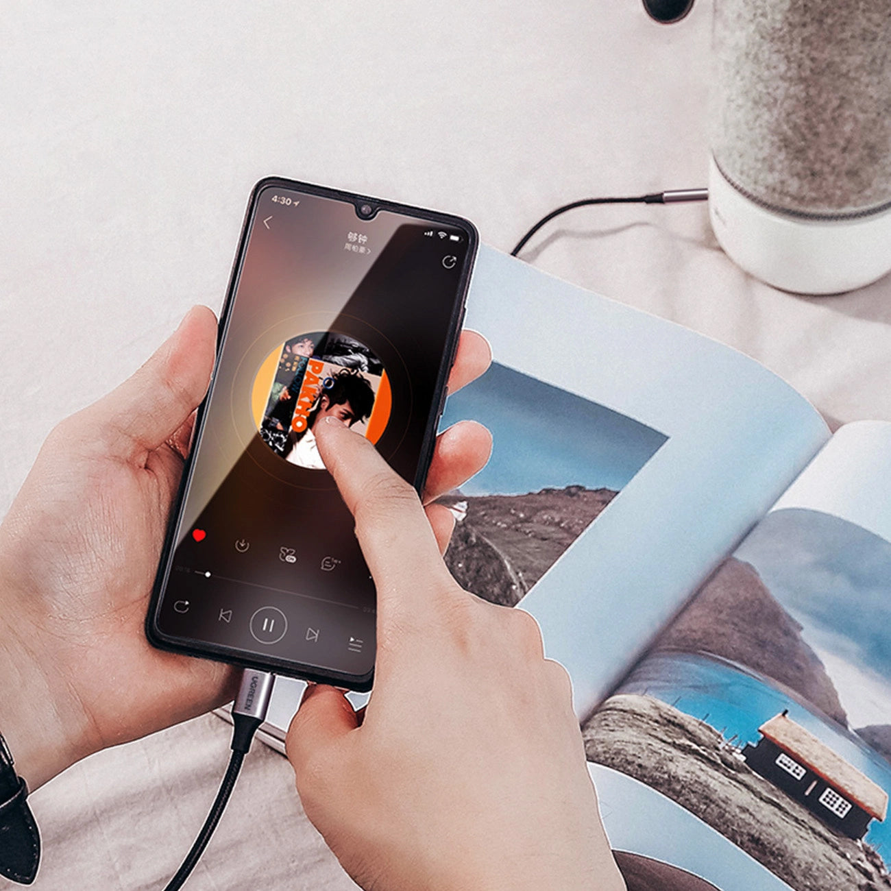 Audio-Kabel USB-C - 3,5mm UGREEN AV143, 1m, Grau