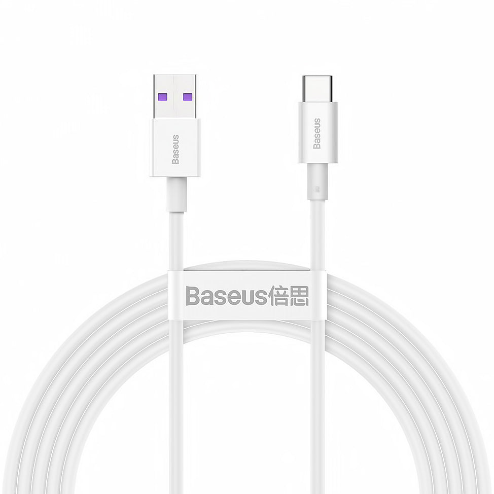 Câble de données et de charge USB-A - USB-C Baseus Superior Series, 66W, 2m, blanc CATYS-A02