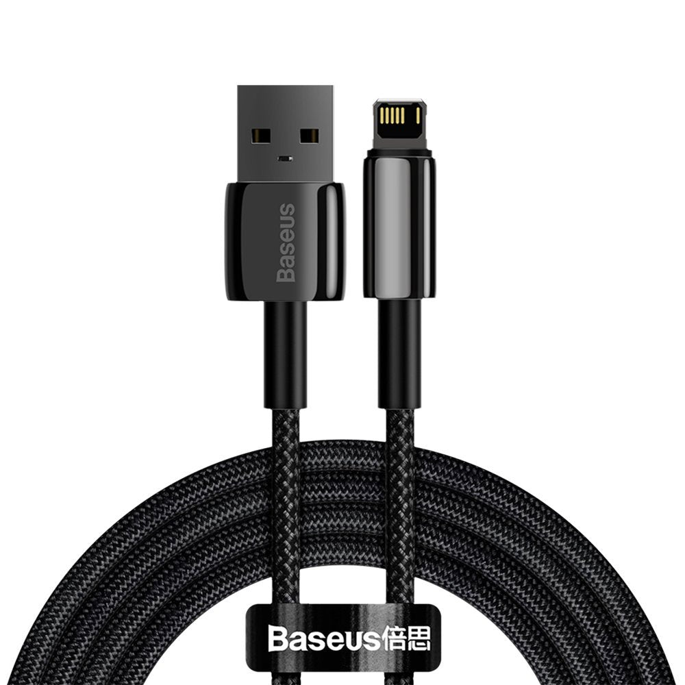 Baseus Tungsten Tungsten Gold USB to Lightning Data and Charging Cable, 2m, 2.4A, Black CALWJ-A01