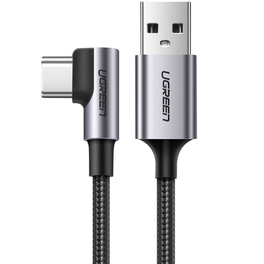 Câble de données et de charge USB-A vers USB-C UGREEN US284 coudé, 60W, 1m, gris