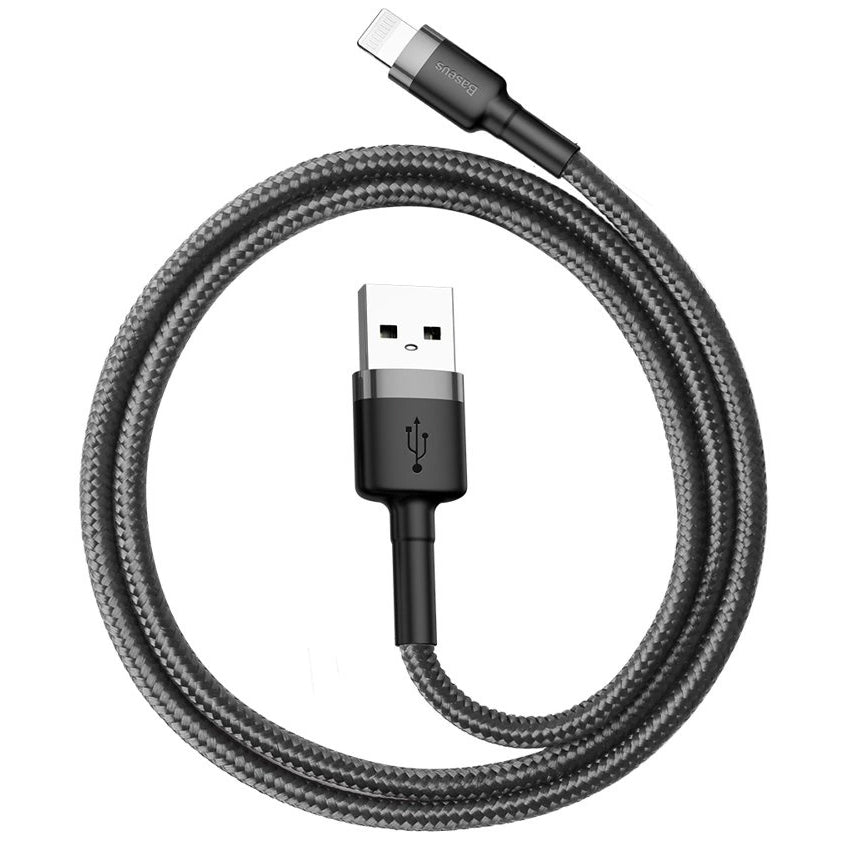 Câble de Données et de Charge USB-A - Lightning Baseus Cafule, 18W, 0.5m, Gris CALKLF-AG1