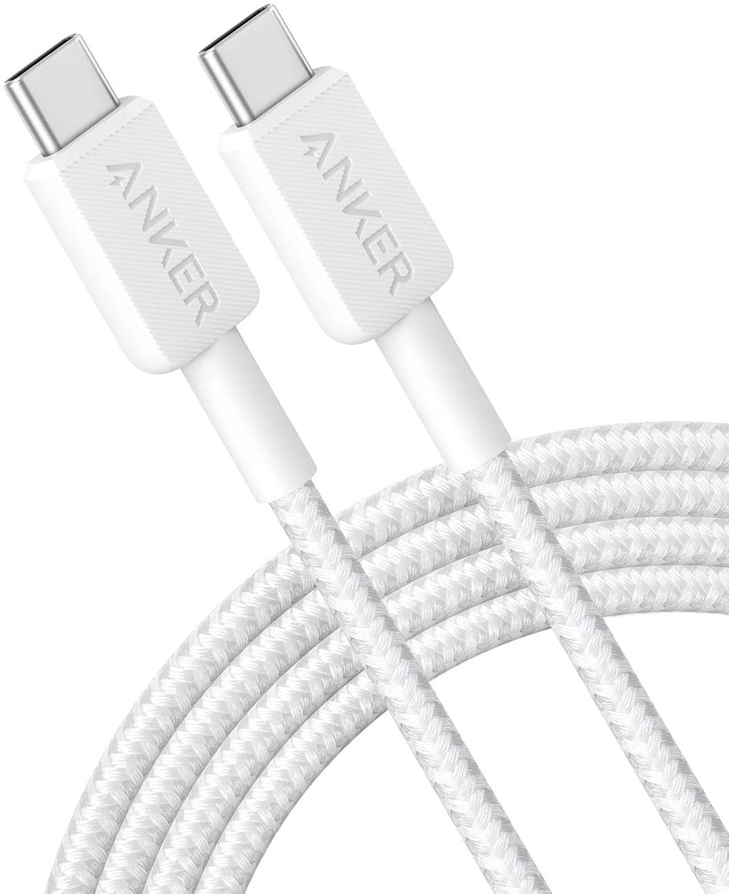 Câble de Données et de Charge USB-C - USB-C Anker 322, 60W, 0.9m, Blanc A81F5G21