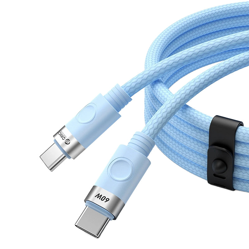Câble de Données et de Charge USB-C - USB-C Orico CDX, 60W, 1m, Bleu