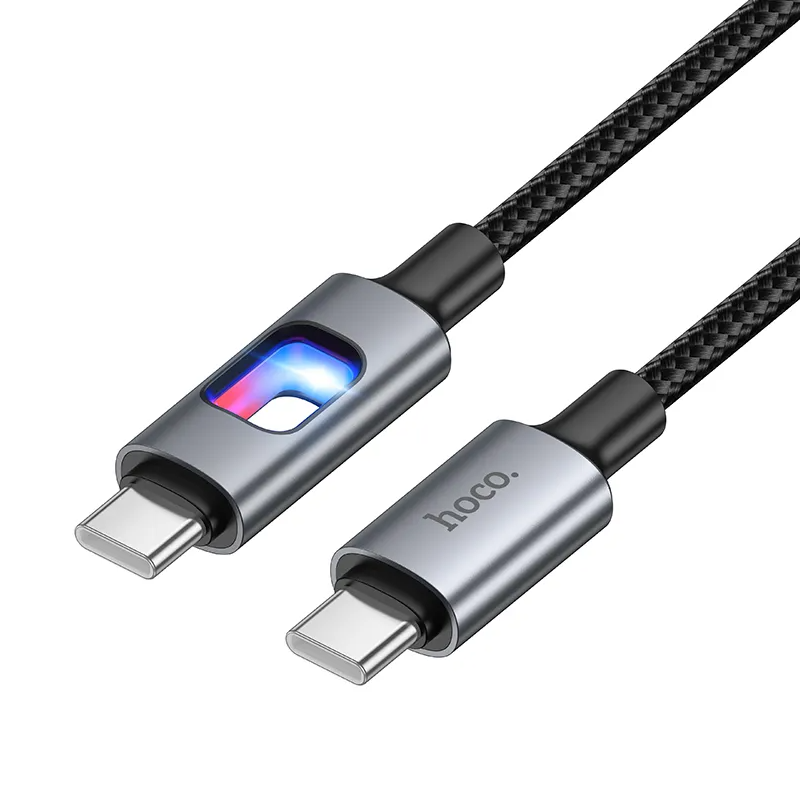Cavo Dati e Ricarica USB-C - USB-C HOCO U144 Led, 60W, 1,2m, Nero