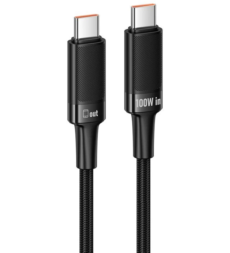 USB-C Data and Charging Cable - USB-C HOCO U153 Extreme, 100W, 1.2m, Black