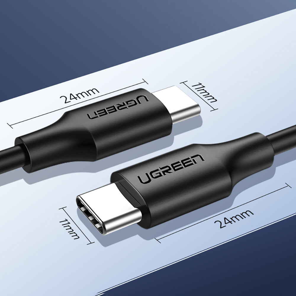 Câble de données et de charge USB-C - USB-C UGREEN US286, 60W, 2m, noir