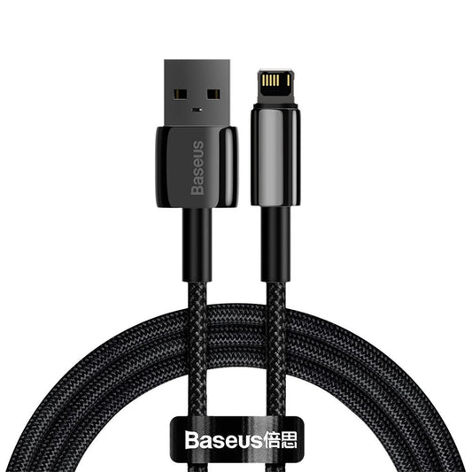 Câble de données et de charge USB-A - Lightning Baseus Tungsten Gold, 20W, 1m, Noir CALWJ-01