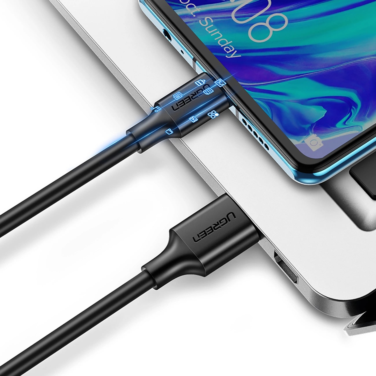 Cavo Dati e Ricarica USB-A - USB-C UGREEN US184, 18W, 0.5m, Nero