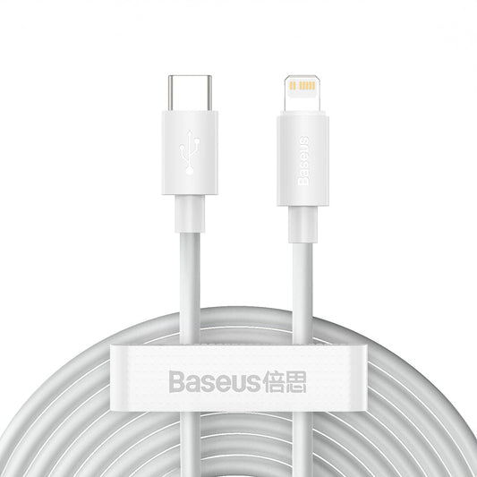 Baseus Simple Wisdom USB-C - Lightning Daten- und Ladekabel Simple Wisdom, 20W, 1.5m, Set 2 Stück, Weiß