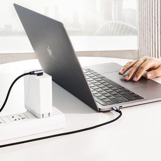 USB-C Daten- und Ladekabel - USB-C UGREEN US255 USB-C abgewinkelt, 60W, 1m, Grau