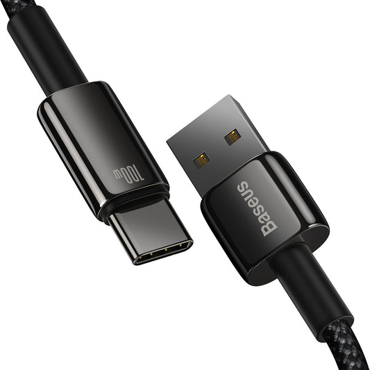 Cavo dati e ricarica USB-A - USB-C Baseus Tungsten Tungsten Gold, 100W, 1m, nero CAWJ000001