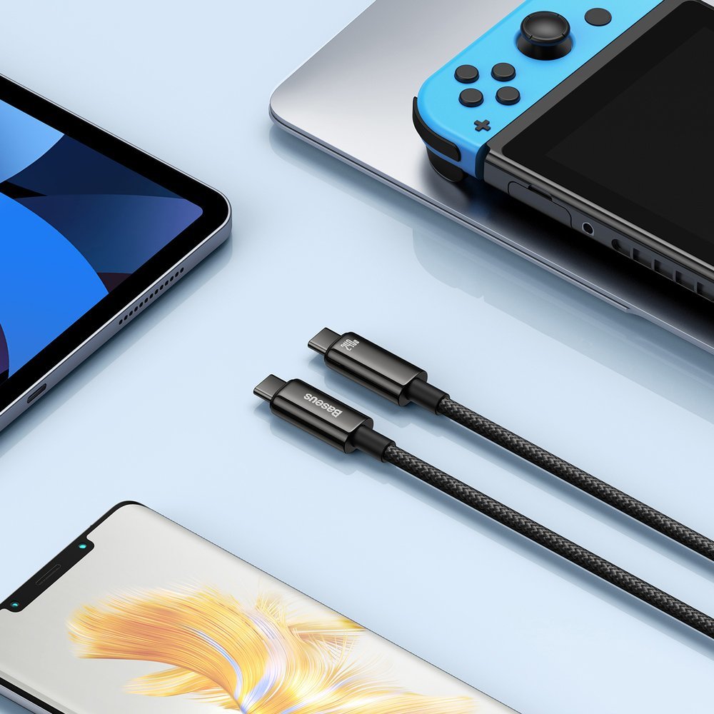 Cavo dati e ricarica USB-C - USB-C Baseus Tungsten Gold, 240W, 2 m, nero CAWJ04010101